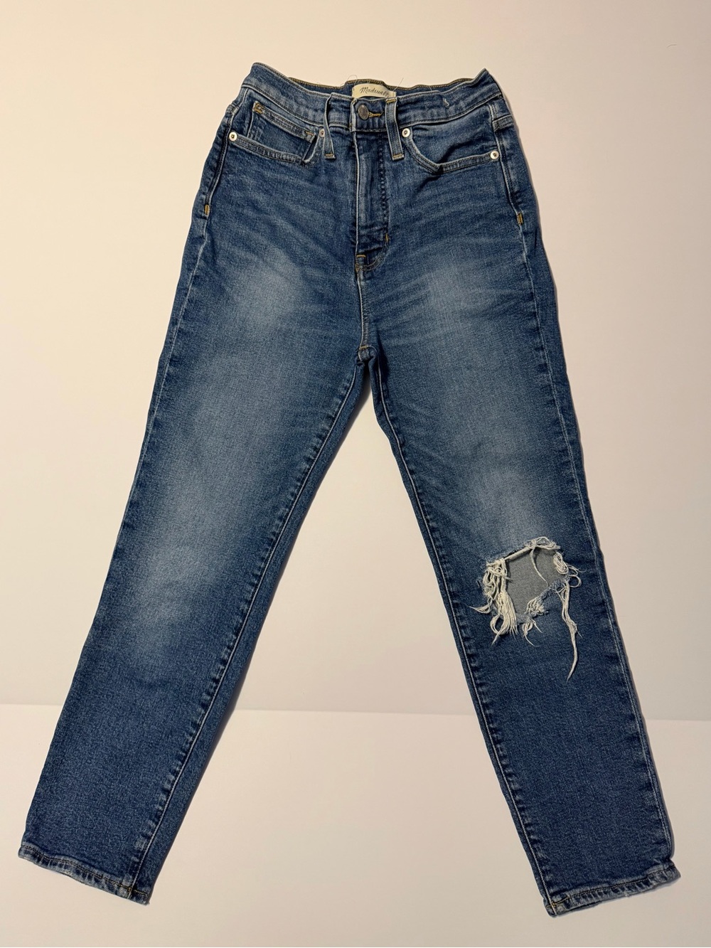 Madewell High-Rise Distressed Jeans - Dark Blue